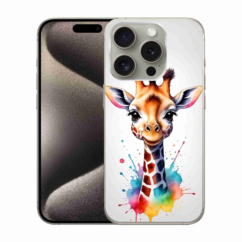 Zselés borítás mmCase iPhone 15 Pro készülékhez - zsiráf 1