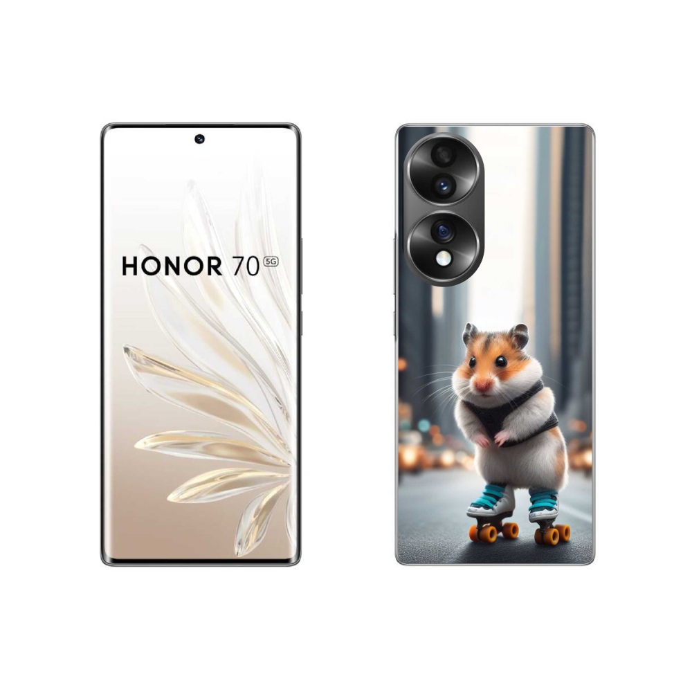 Zselés borítás mmCase a Honor 70-hez - hörcsög a korcsolyán