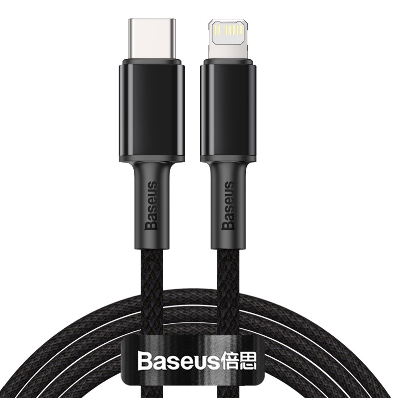 Baseus High Density Braided Series gyors töltő kábel USB-C - világítás 20W 2m fekete