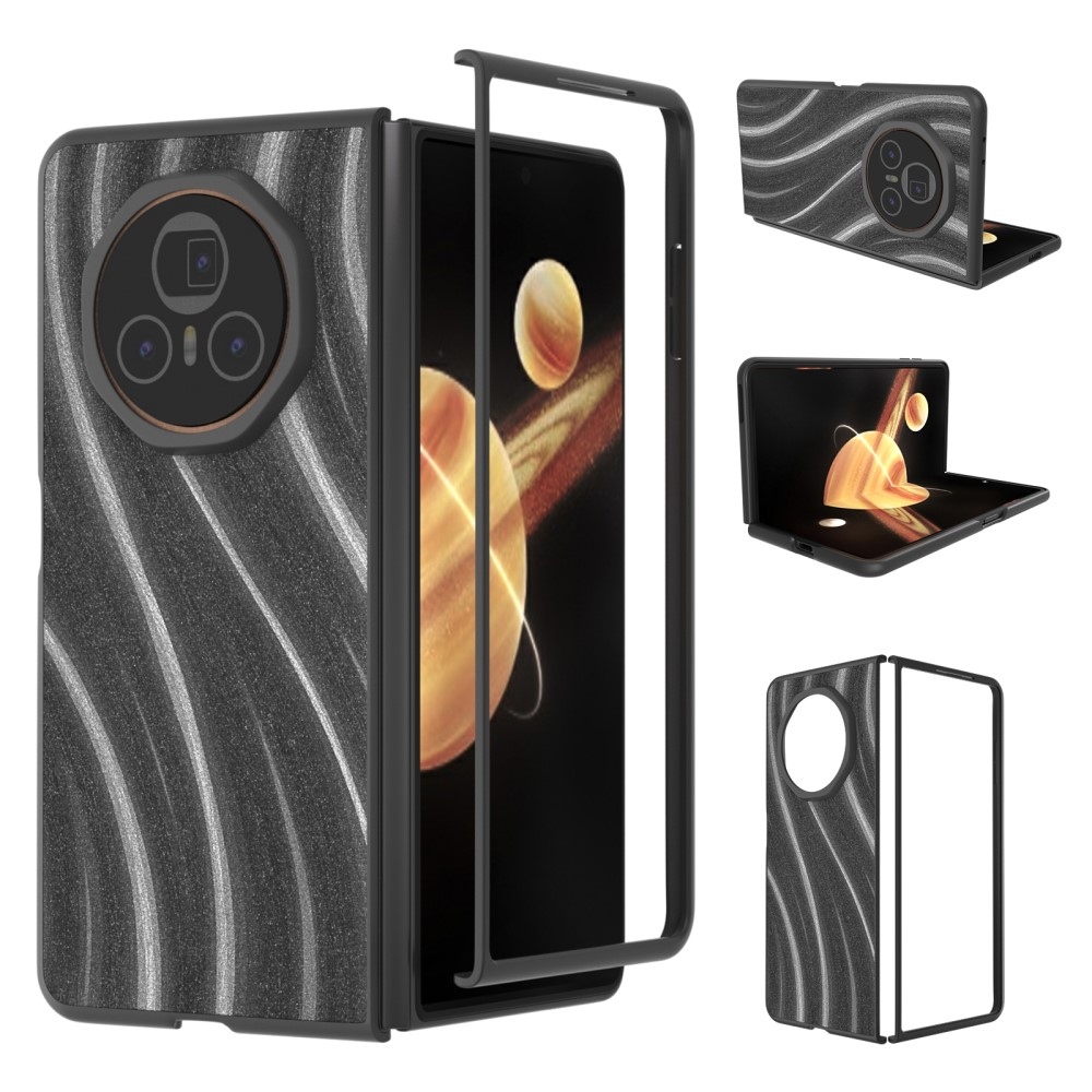 Tejút műanyag tok műbőrrel Honor Magic V3-hoz - szürke