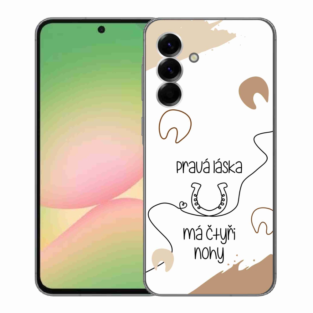 Gél borítás mmCase Samsung Galaxy A56 5G - ló motívum fehér háttérrel