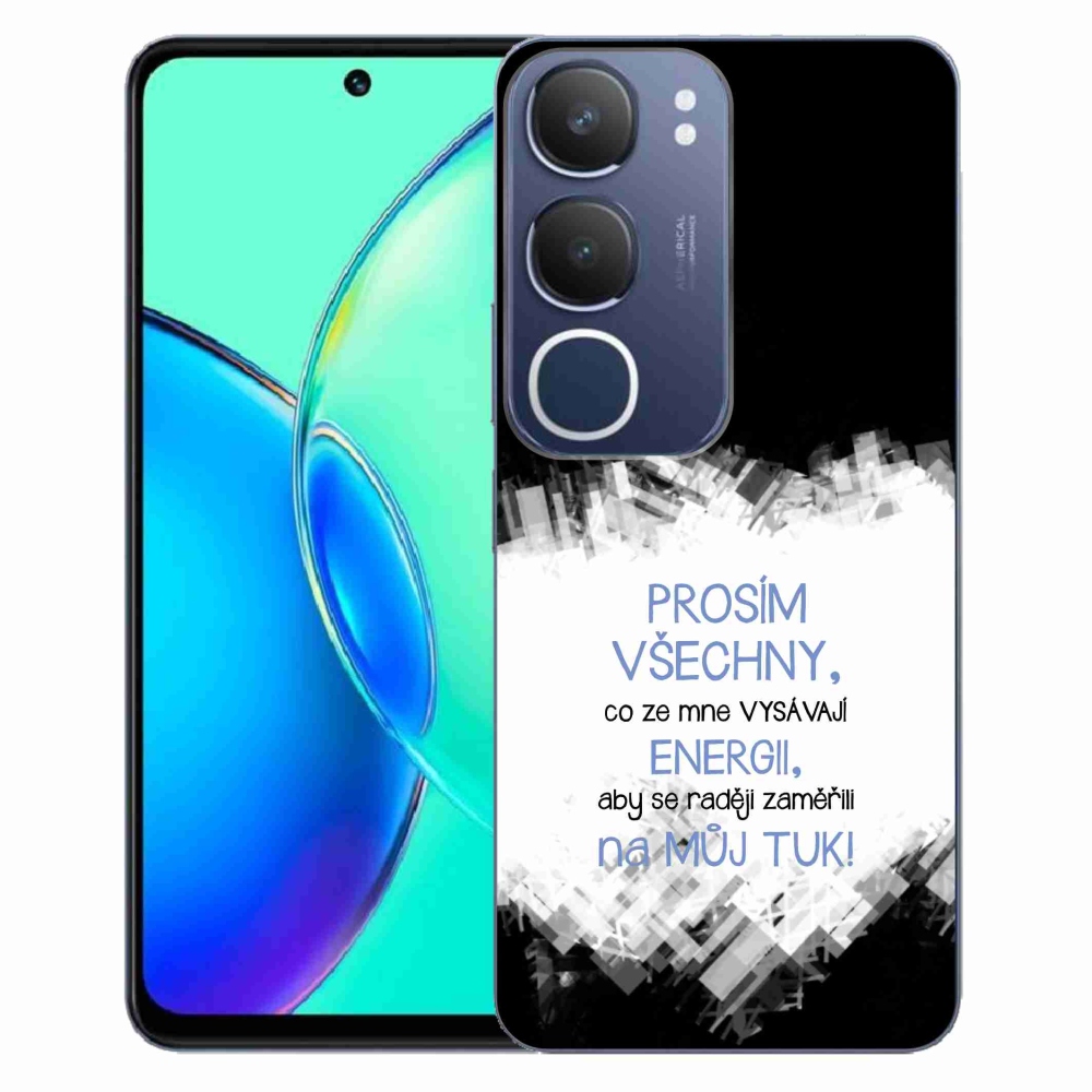 Gél borító mmCase a Vivo Y19s készülékhez - vicces szöveg 1 kék