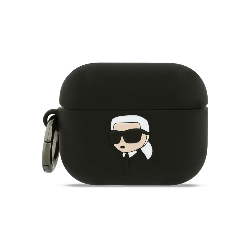 Karl Lagerfeld 3D logó NFT Karl Head szilikon tok AirPods Pro 3 fekete színhez