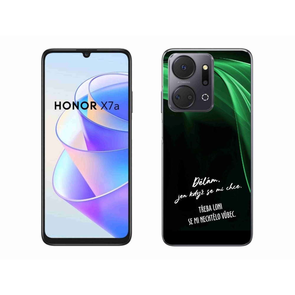 Zselés borító mmCase a Honor X7a készülékhez - vicces szöveg 12 fekete háttér