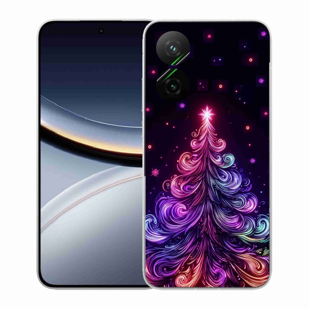 Gél borítás mmCase a Xiaomi Poco F7 5G számára - neon karácsonyfa 1