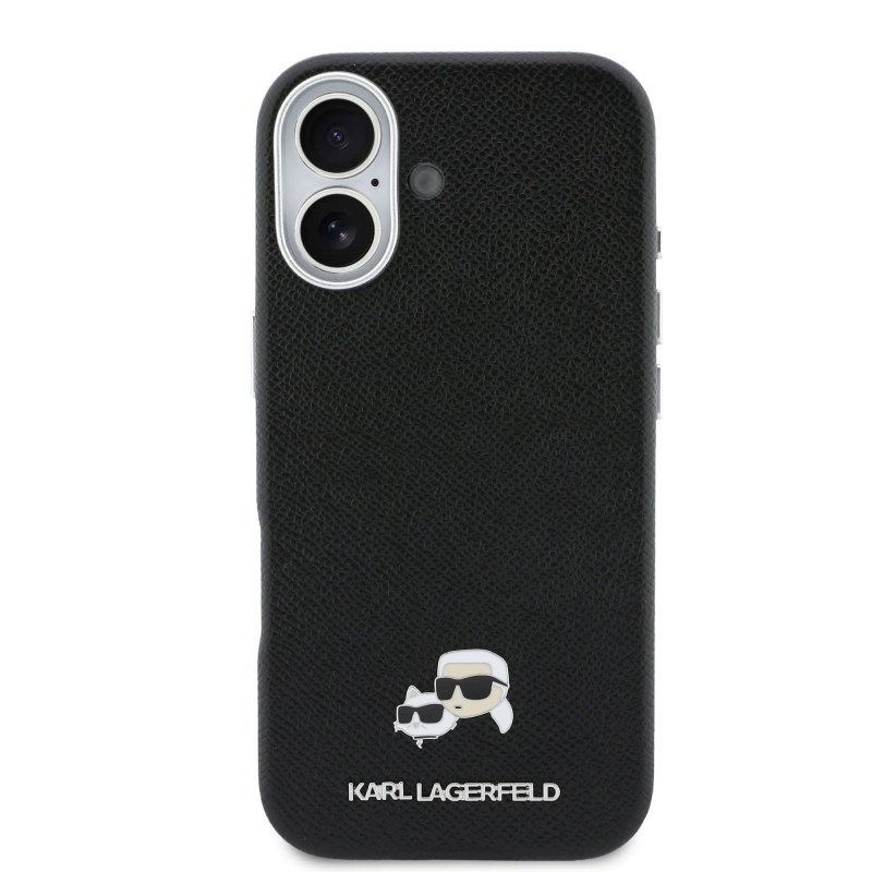 Karl Lagerfeld PU Karl és Choupette fejek Tű MagSafe hátlap iPhone 17 fekete