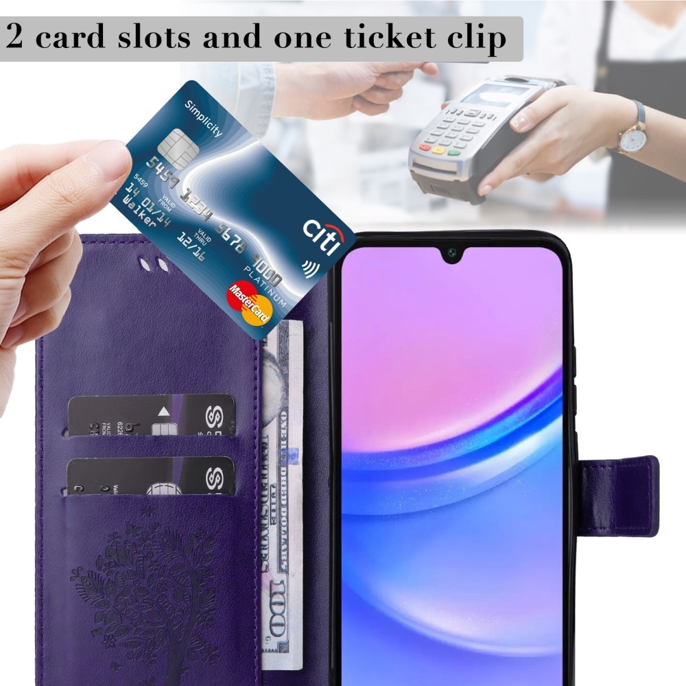 Fák könyve tok Samsung Galaxy A16 4G/5G/A26 5G - sötétlila