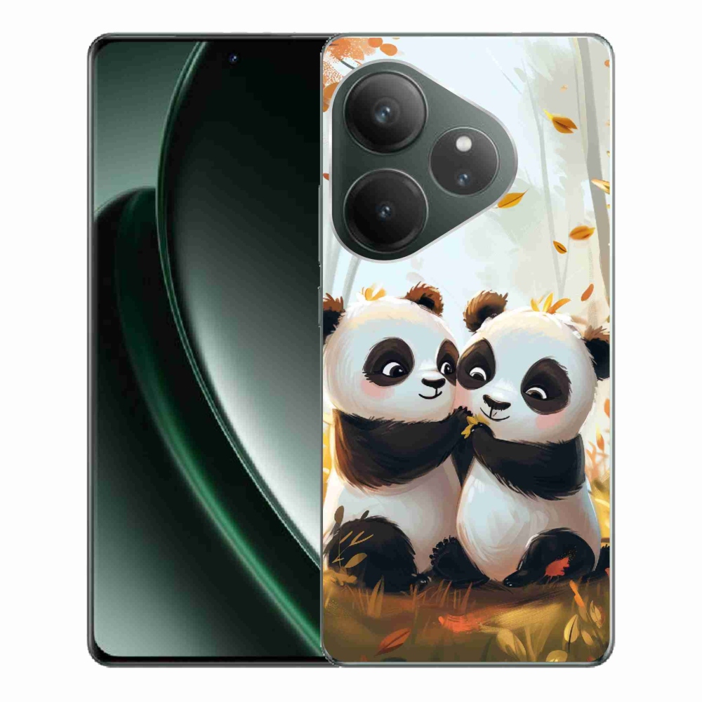 Gél borítás mmCase a Realme GT 6 5G/GT 6T 5G számára - pandák