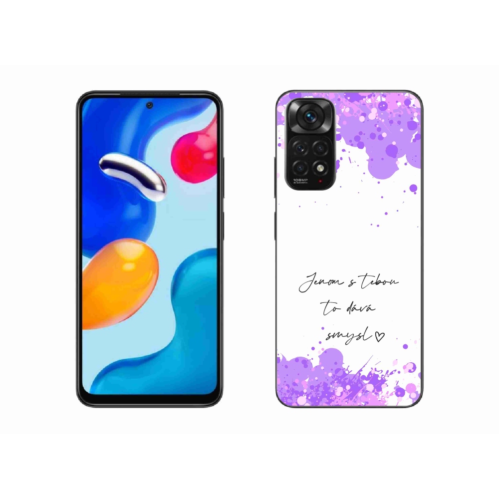 Gél borító mmCase a Xiaomi Redmi Note 11S 4G-hez - szerelmes szöveg fehér háttérrel