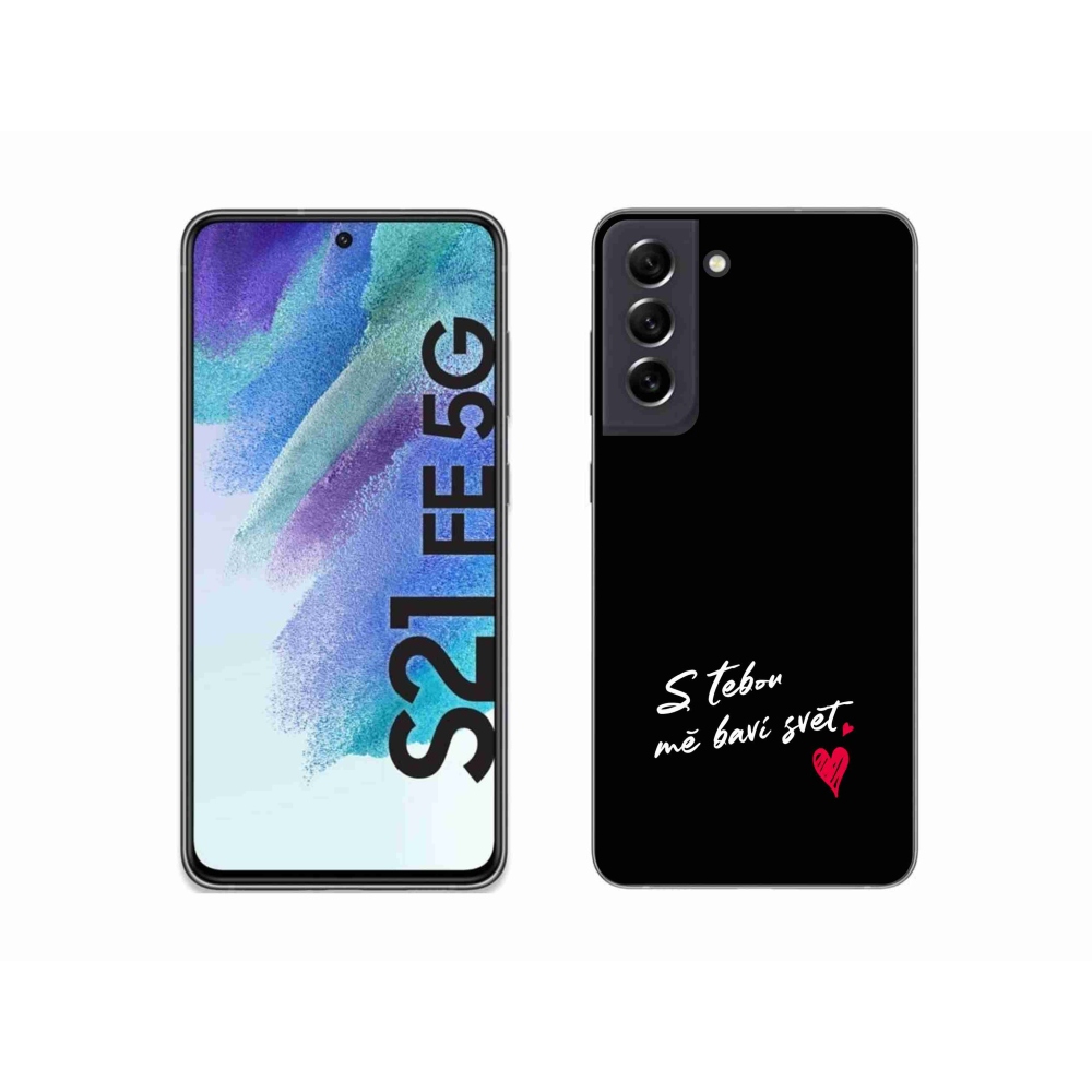 Gél borítás mmCase Samsung Galaxy S21 FE 5G - szerelmes szöveg 1 fekete háttér