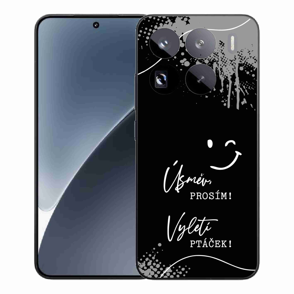 Gél borító mmCase a Xiaomi 15 Pro-hoz - vicces szöveg 4 fekete háttérrel