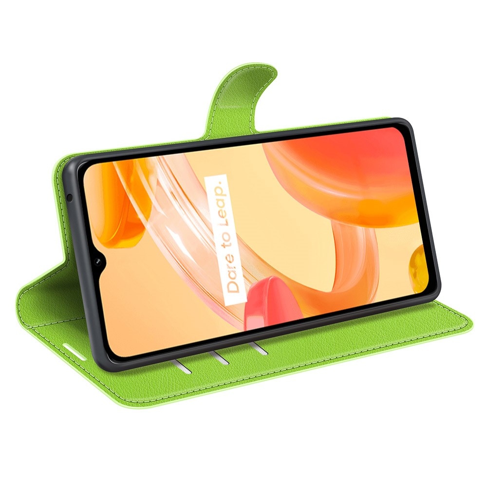 Litchi könyvtáska a Realme C30 készülékhez - zöld