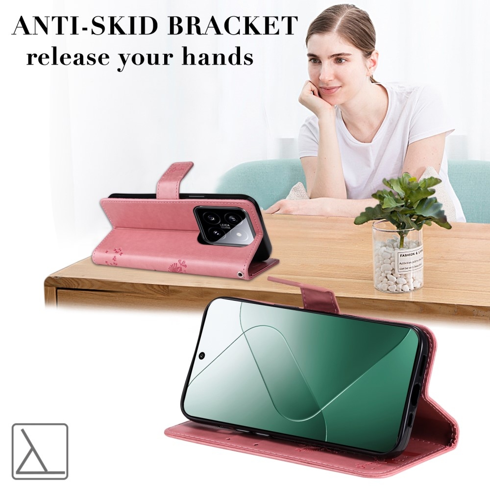 Fák könyv tokja Xiaomi 14 - rózsaszín