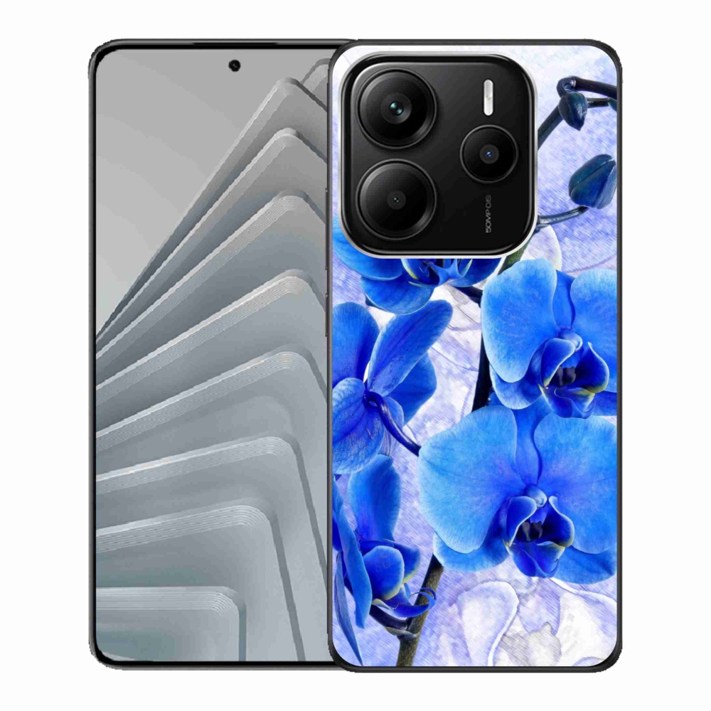 Gél borítás mmCase a Xiaomi Redmi Note 14 5G-hez - kék virágok