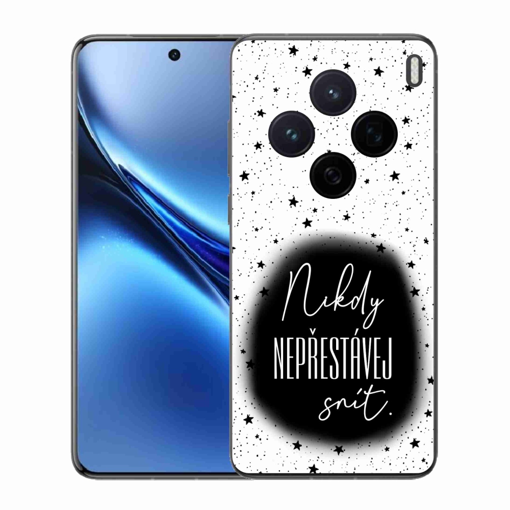 Zselés borítás mmCase a Vivo X200 5G-n - idézet 1 fekete-fehér háttérrel