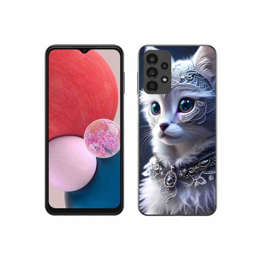 Zselés borítás mmCase Samsung Galaxy A13 4G - fehér macska