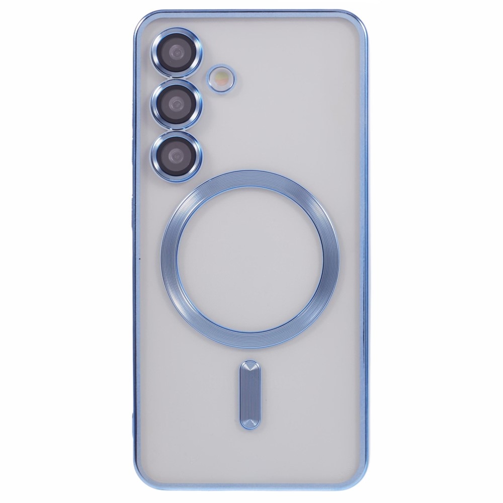 Átlátszó tok kameravédelemmel és MagSafe támogatással Samsung Galaxy S25+ készülékhez - kék