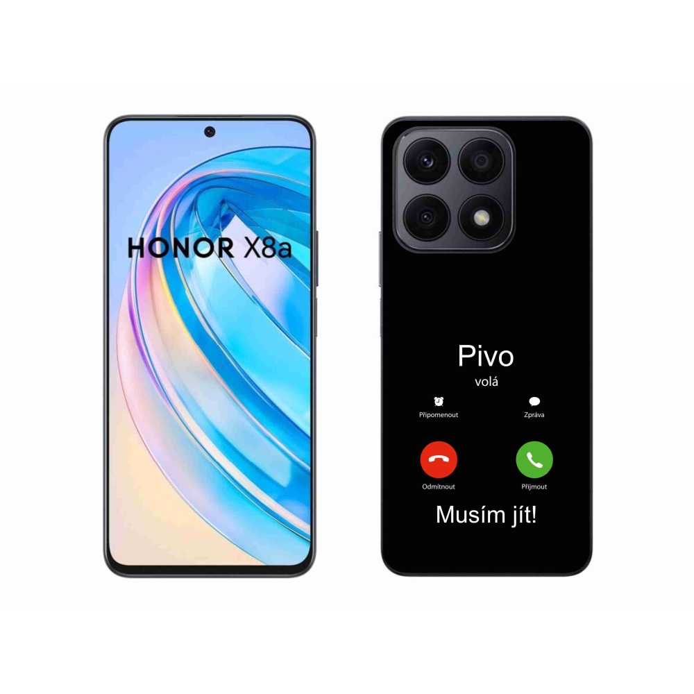 Gél borító mmCase a Honor X8a készülékhez - sör hívja fekete háttérrel