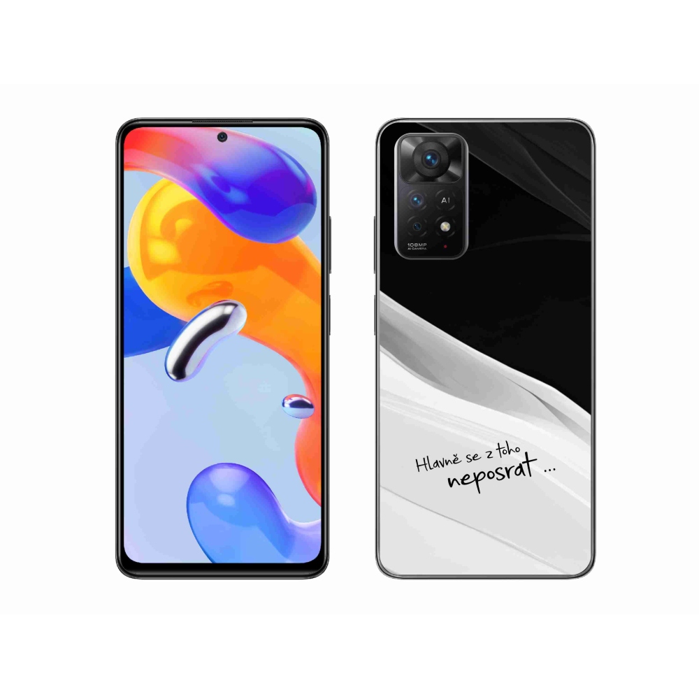 Gél borító mmCase a Xiaomi Redmi Note 11 Pro 4G/5G-hez - vicces szöveg 13 fekete és fehér háttérrel