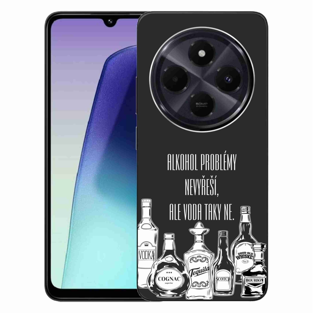 Gél borító mmCase a Xiaomi Redmi 14C/Poco C75-hez - vicces szöveg fekete háttérrel