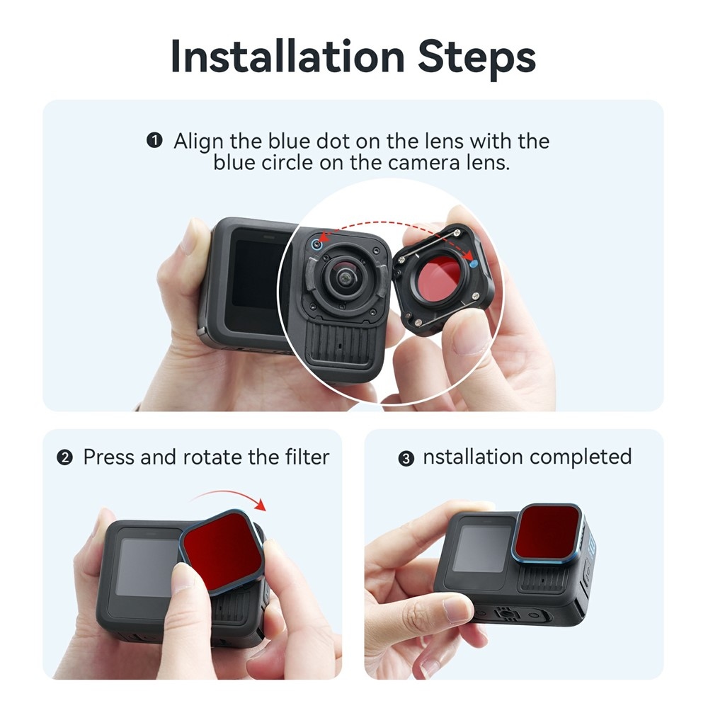 AMAGISN Búvárszűrő GoPro Hero 13/12/11/11 Mini/10/9 kamerákhoz - Piros