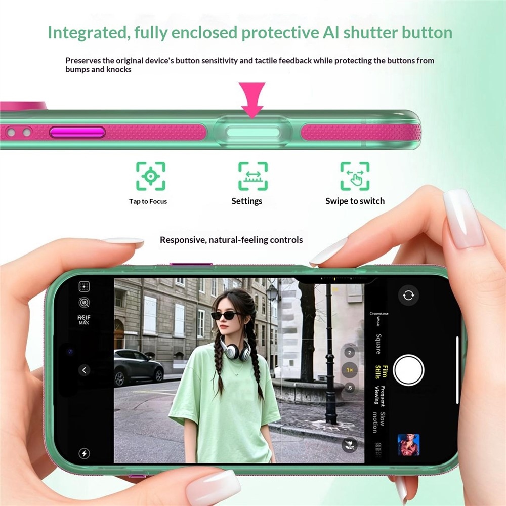 Touche gél tok merev hátlappal és MagSafe-kompatibilis az iPhone 18 Pro Max/17 Pro Max készülékekhez – zöld