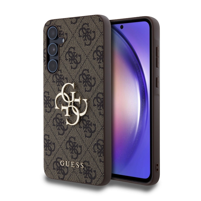 Guess PU 4G fém logó hátlap Samsung Galaxy A55 5G barna