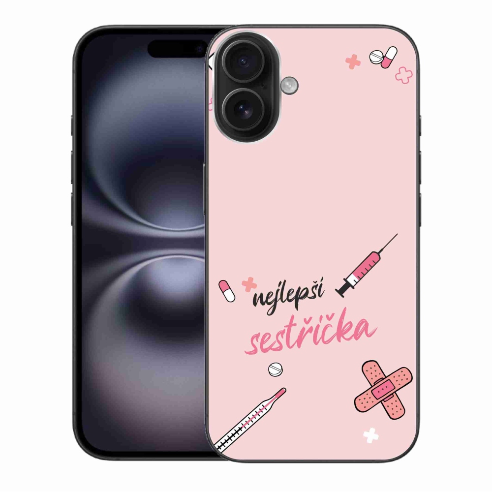 Gél borítás mmCase iPhone 16 Plus készülékhez - legjobb kishúg rózsaszín háttérrel