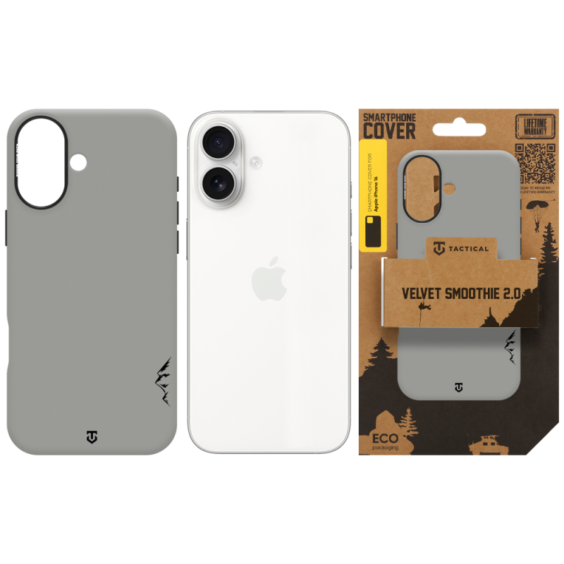 Tactical MagForce Velvet Smoothie 2.0 tok az Apple iPhone 16-hoz, „Foggy” kivitelben