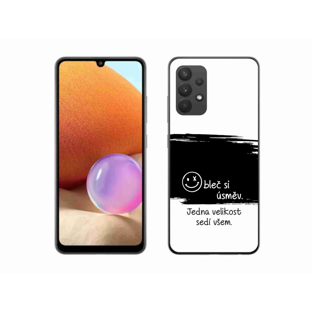 Gél borító mmCase Samsung Galaxy A32 4G - vicces szöveg 8 fekete és fehér háttérrel