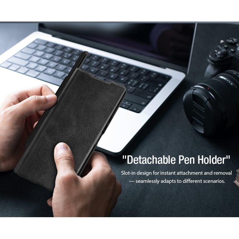 Nillkin Qin Book PRO Pen Slot Case for Samsung Galaxy Z Fold 7 fekete