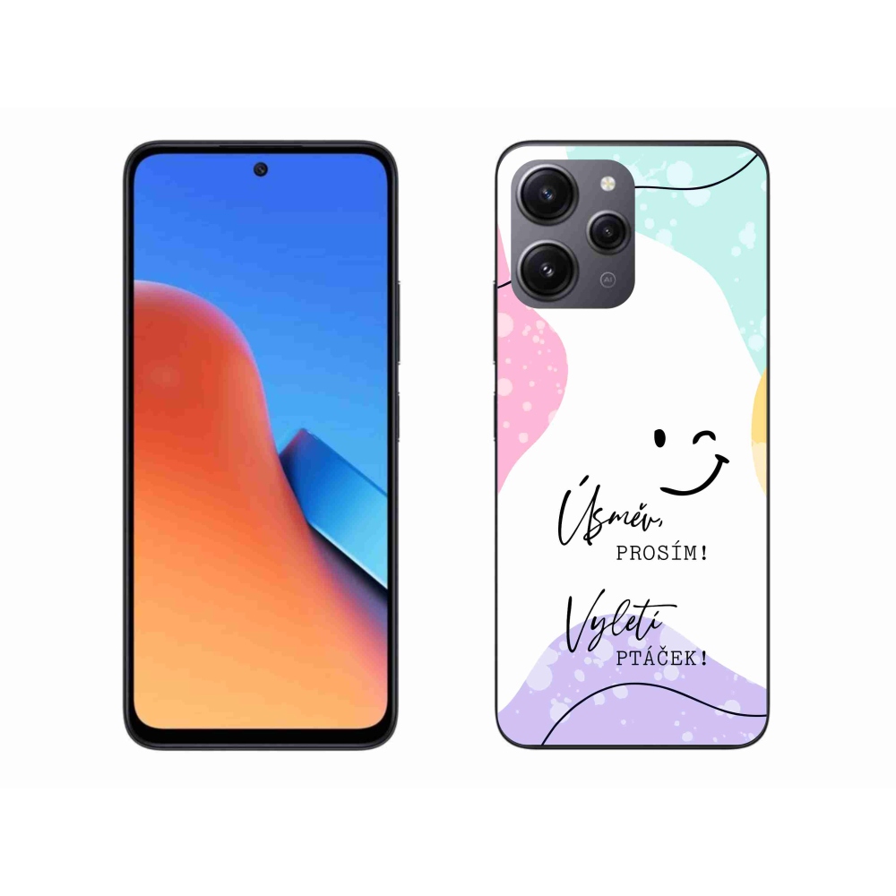 Gél borító mmCase a Xiaomi Redmi 12-hez - vicces szöveg 4 fehér háttérrel