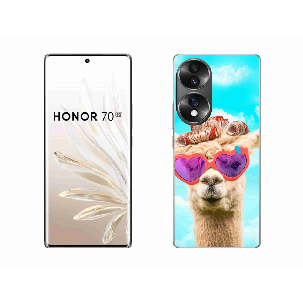 Zselés borítás mmCase a Honor 70-hez - szemüveges láma