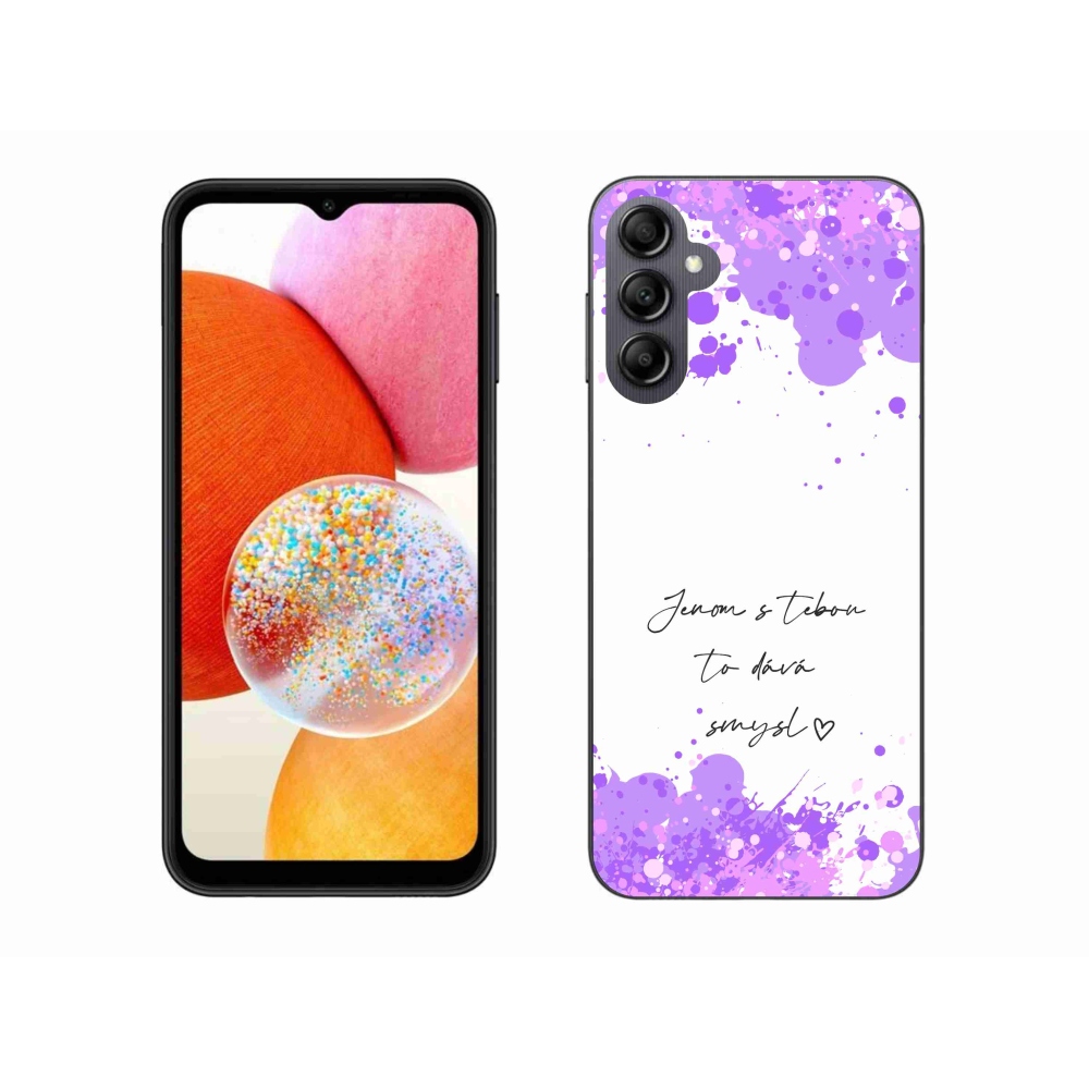 Gél borító mmCase Samsung Galaxy A14 4G/5G - szerelem szöveg fehér háttérrel