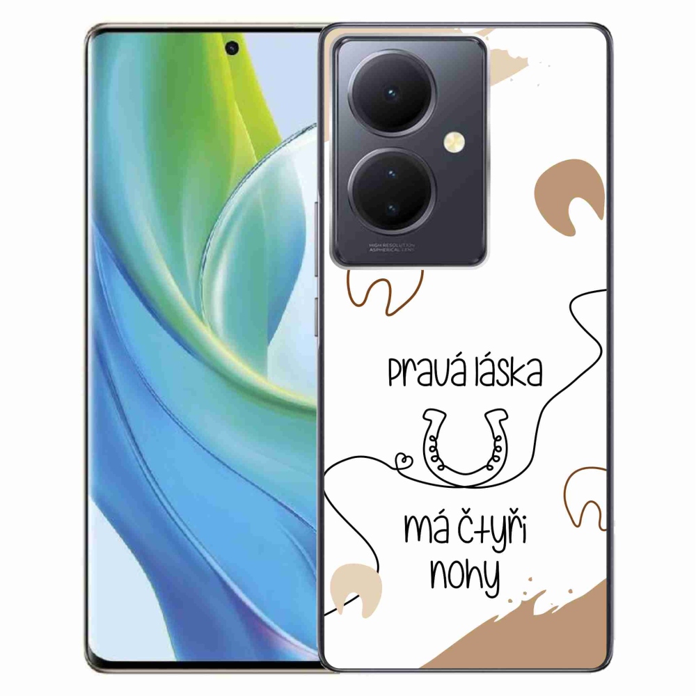 Gél borító mmCase a Vivo V29 Lite 5G készülékhez - ló motívum fehér háttérrel