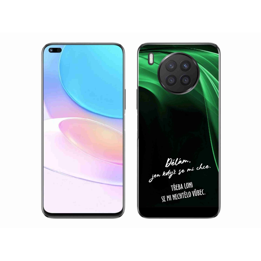 Gél borító mmCase a Huawei Nova 8i készülékhez - vicces szöveg 12 fekete háttér