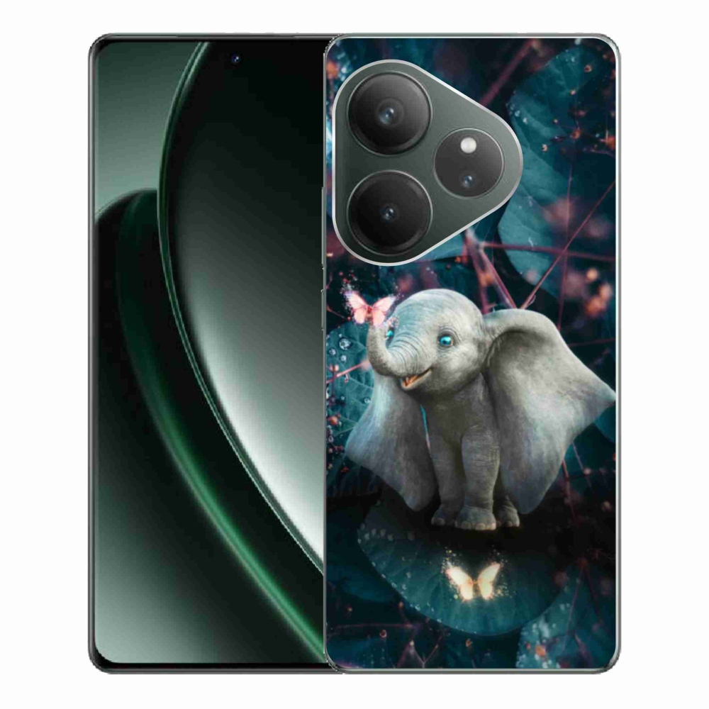 Gél borítás mmCase a Realme GT 6 5G/GT 6T 5G számára - aranyos elefánt