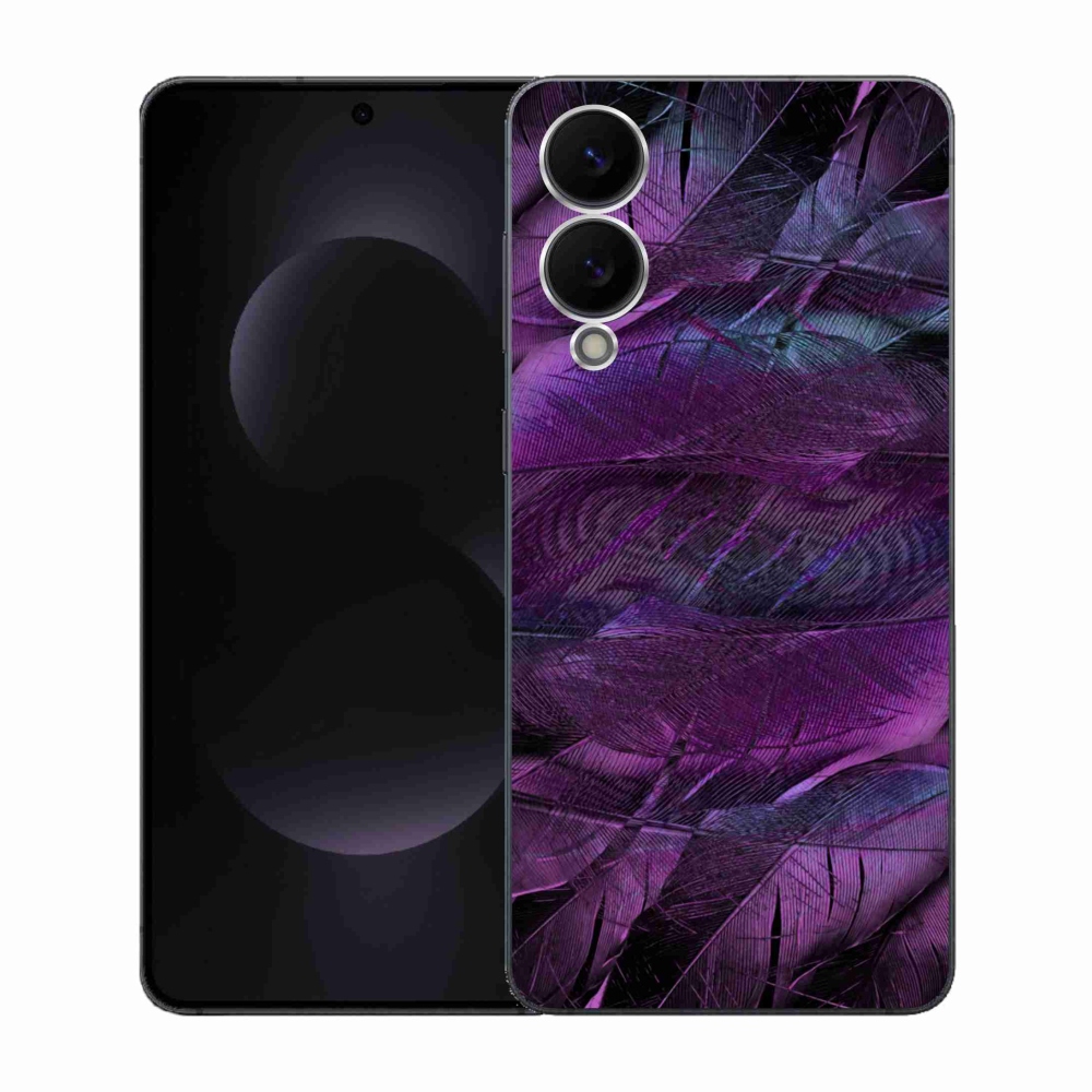 Gél védőhuzat mmCase Samsung Galaxy S25 Edge készülékhez - lila tollak