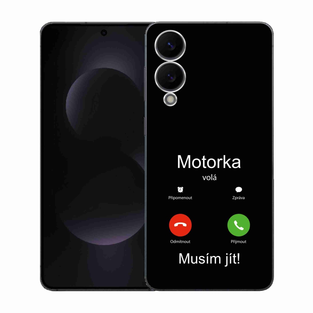 Gél borító mmCase Samsung Galaxy S25 Edge - motoros hívások fekete háttérrel