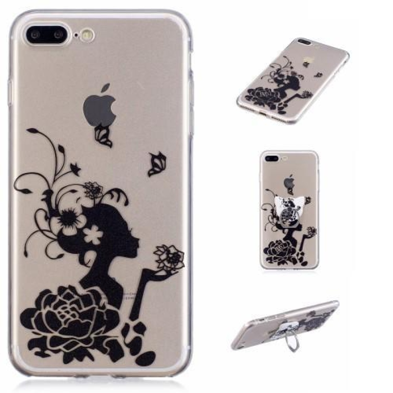 Trans átlátszó zselés tok motívummal iPhone 7 Plus és 8 Plus készülékhez - szépség - átlátszó
