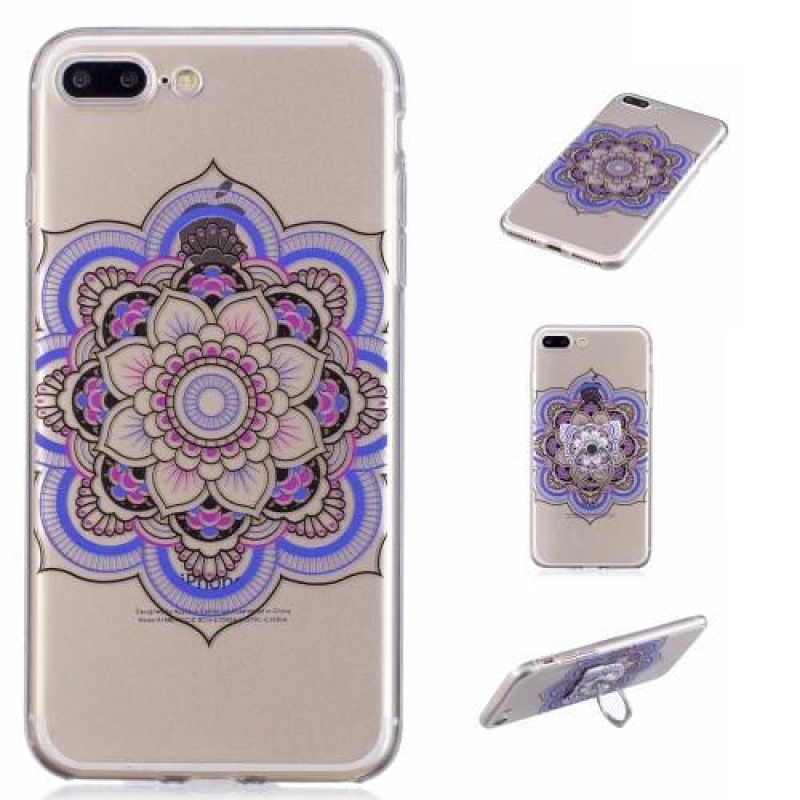 Trans átlátszó zselés tok motívummal iPhone 7 Plus és 8 Plus készülékhez - virág - átlátszó