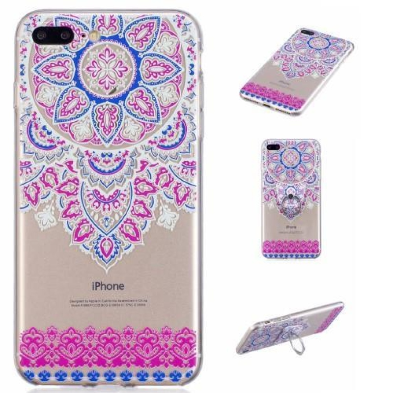 Trans átlátszó zselés tok motívummal iPhone 7 Plus és 8 Plus készülékhez - pasztell mandala - átlátszó