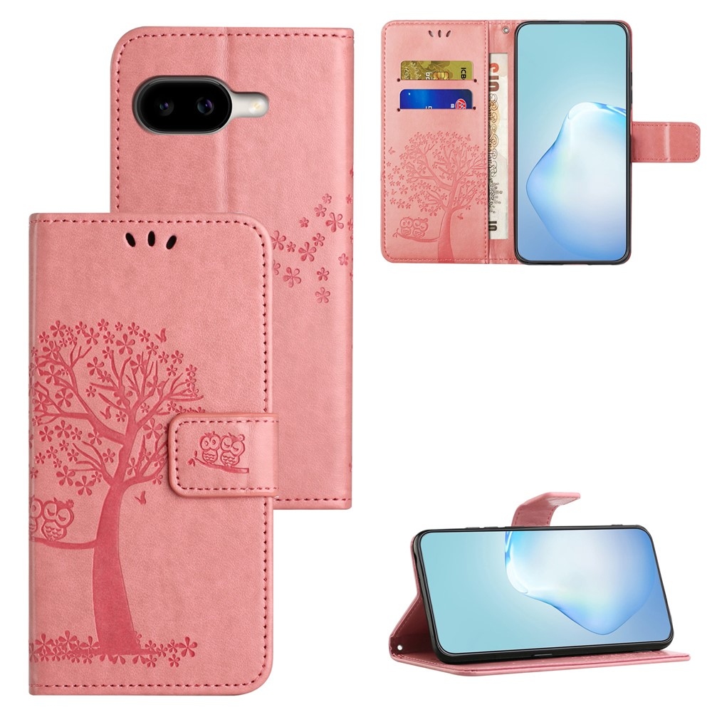 Fa könyvtáska a Google Pixel 10a számára - rózsaszín