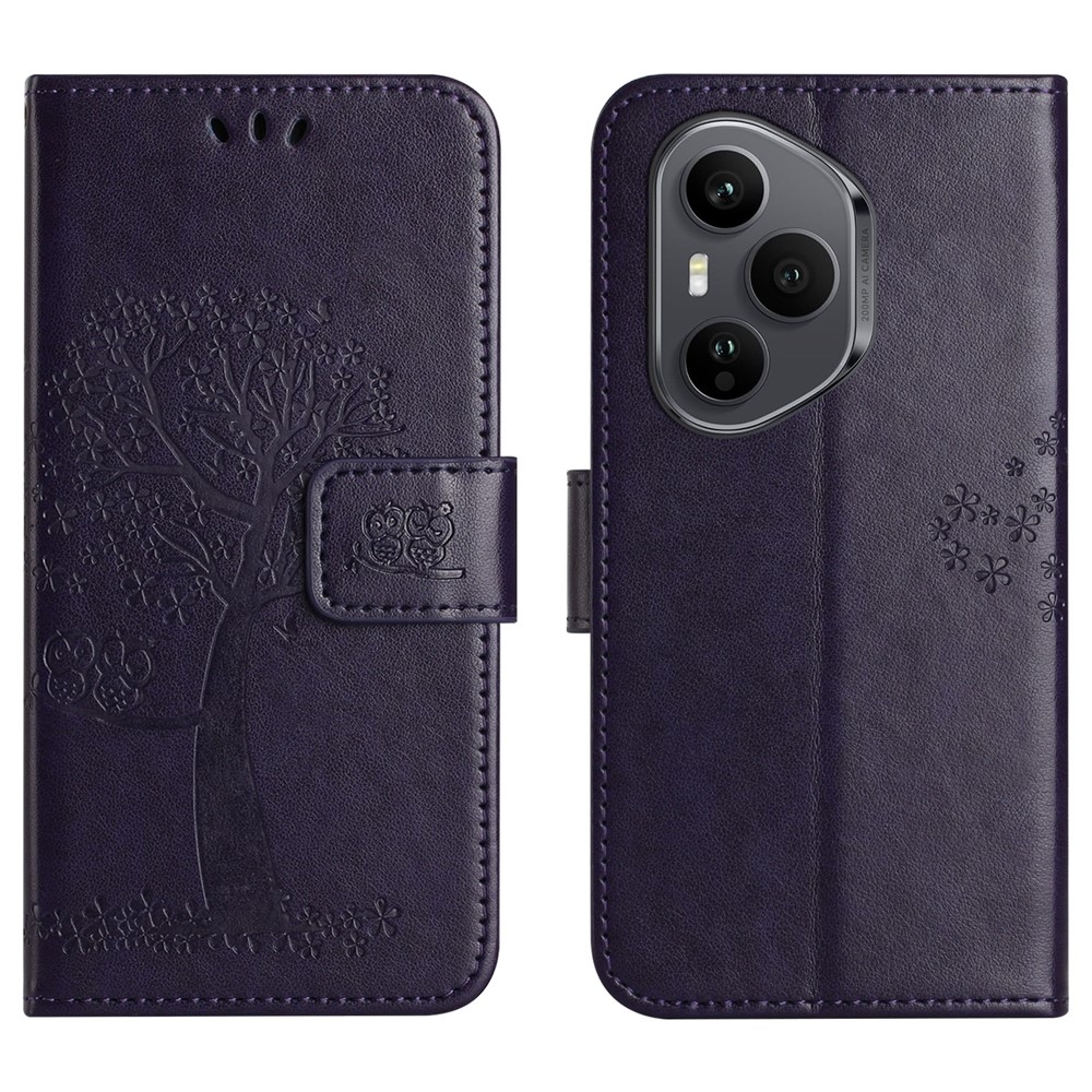 Fa könyvtáska Honor 400 Pro-hoz - sötétlila