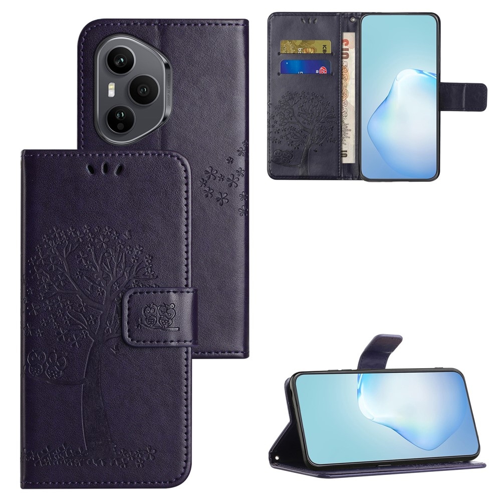 Fa könyvtáska Honor 400 Pro-hoz - sötétlila