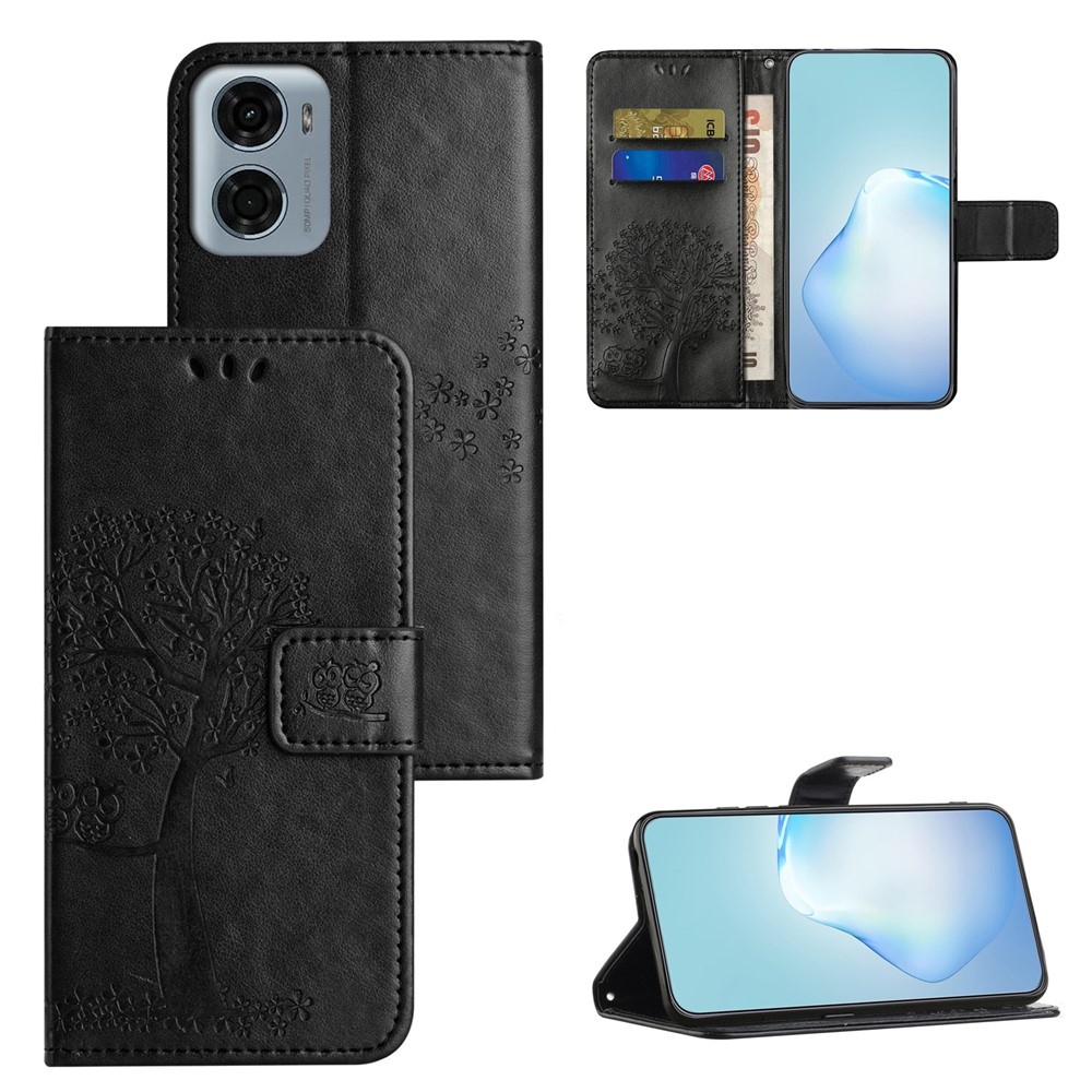 Fa könyv tok a Motorola Moto G06-hoz - fekete