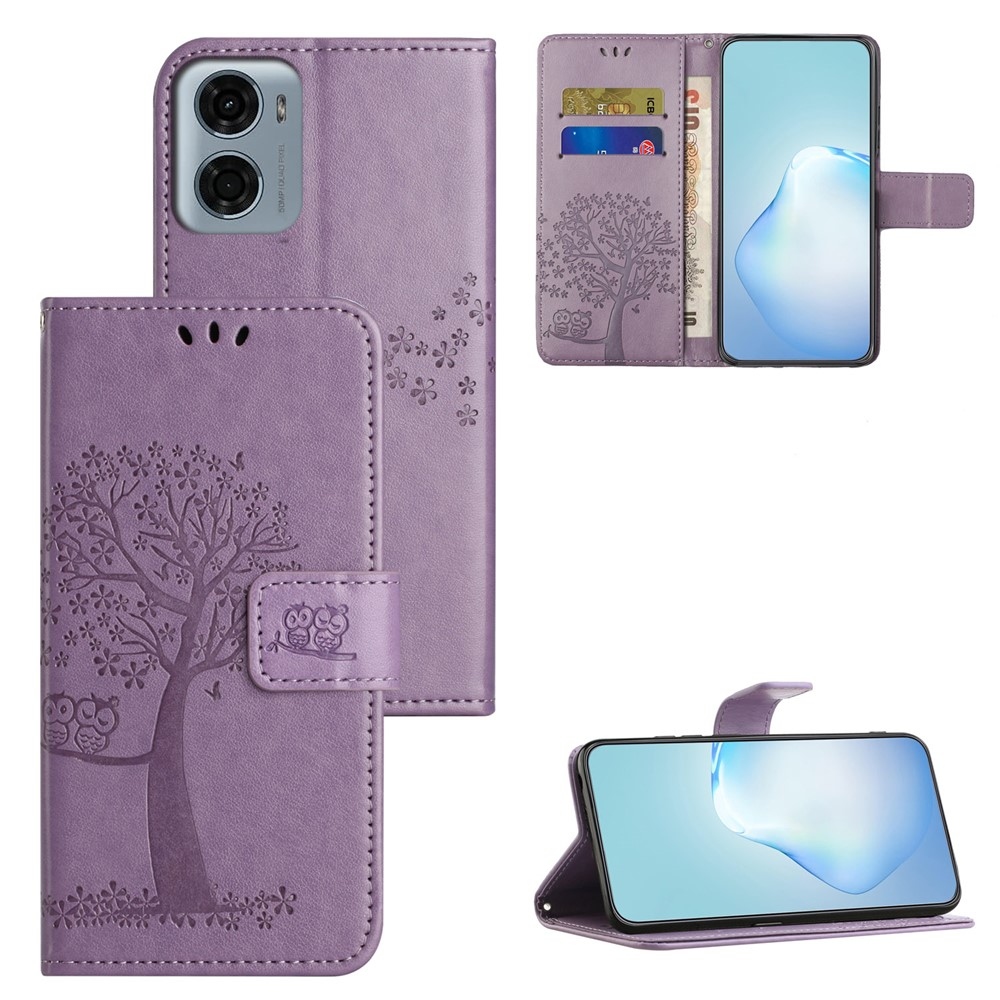 Fa könyv tok Motorola Moto G06-hoz - világos lila
