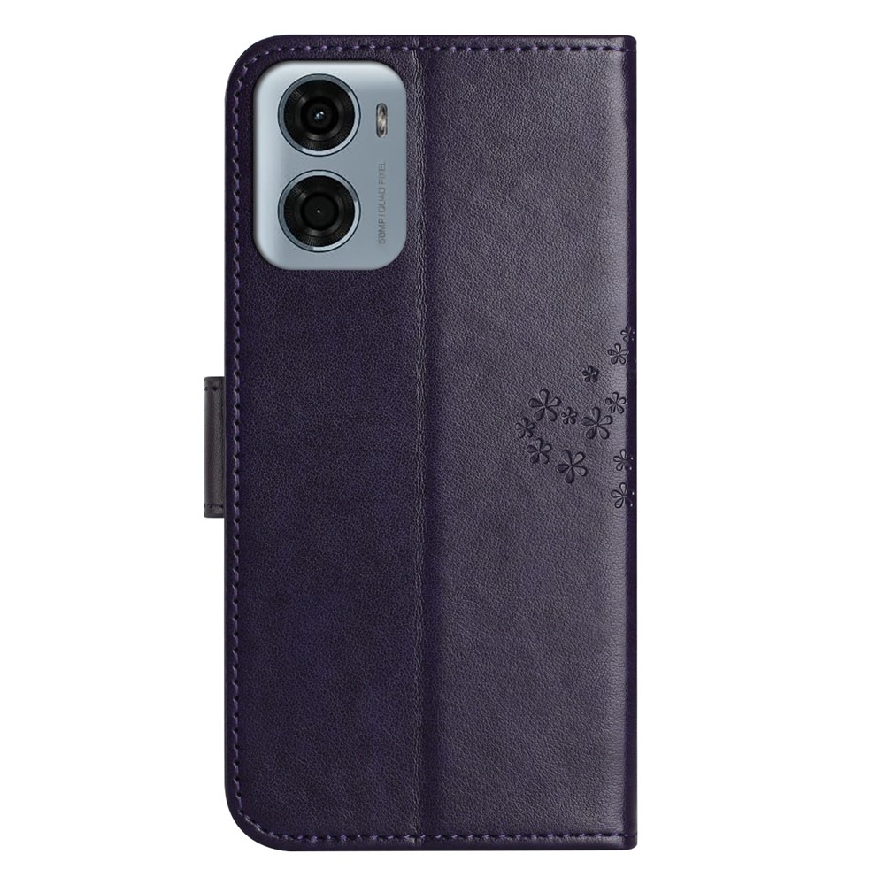 Fa könyv tok Motorola Moto G06-hoz - sötét lila