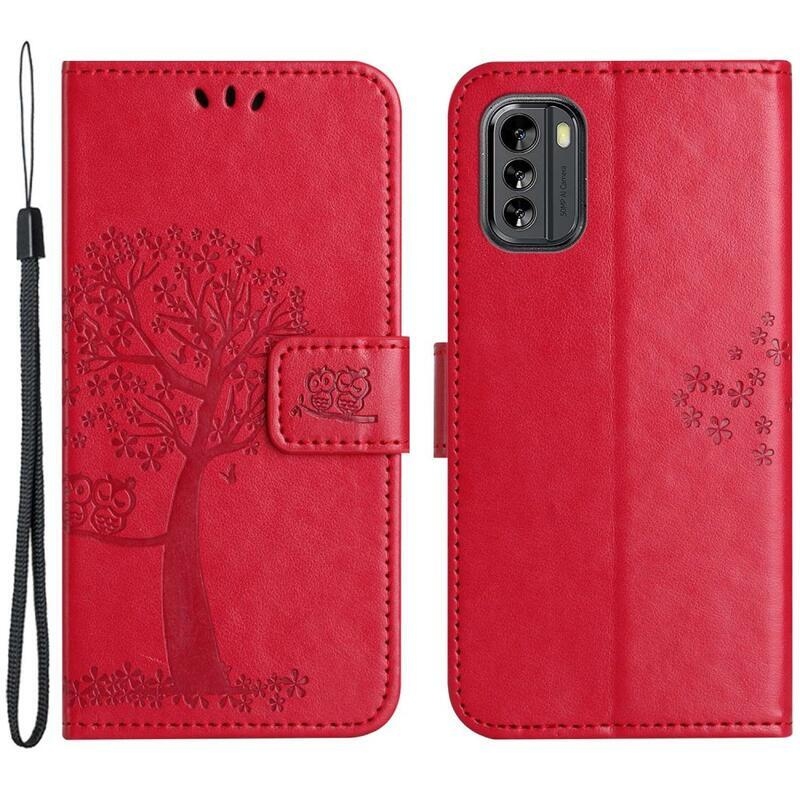 Fa könyvtáska a Nokia G60 5G készülékhez - piros színű