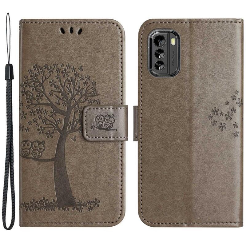 Fa könyvtáska a Nokia G60 5G készülékhez - szürke
